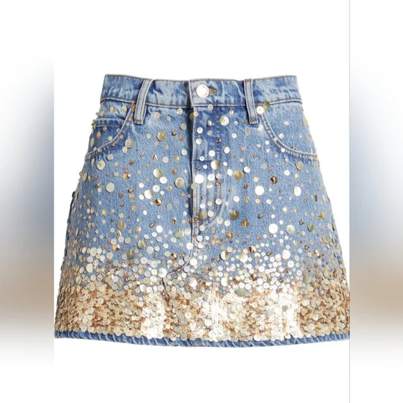 Frame The Champagne Denim Miniskirt - Picture 5 of 8